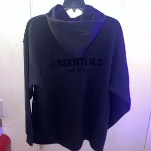 Oversized Black Essential Fear of God Hoodie